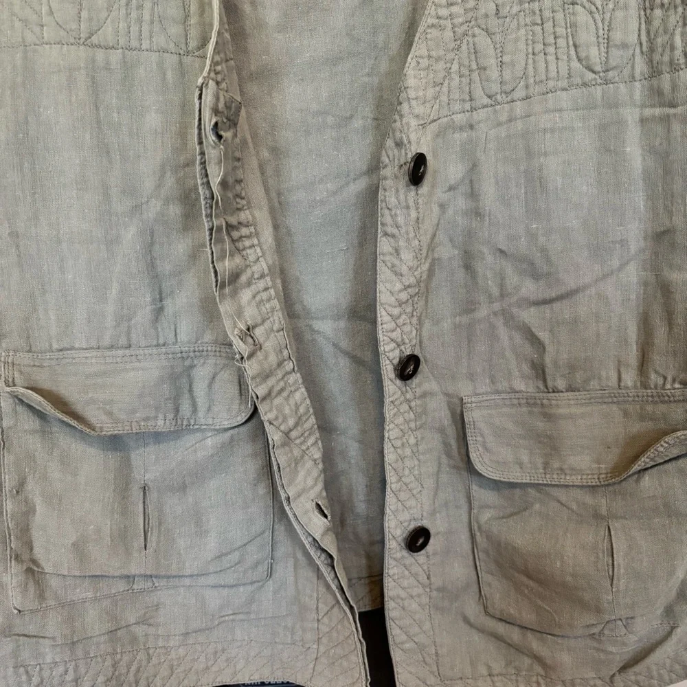 Vintage Orvis Cotton Green Vest - size M - Picture 4 of 11